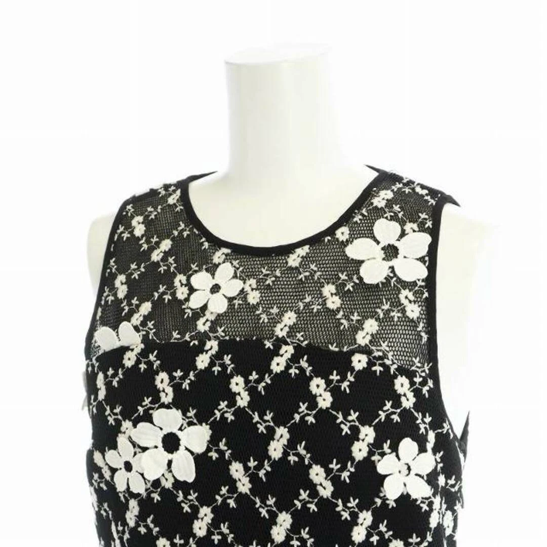 Abito Michael Kors smanicato pizzo floreale volant medio 00 XS nero bianco u