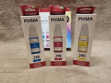 Canon 290 Mega Tank Refills Tri Color: Cyan, Magenta, Yellow.