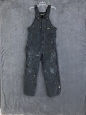 Walls Canvas Bib Overalls Mens Medium Regular Black Insulated Duck Work ISSUES