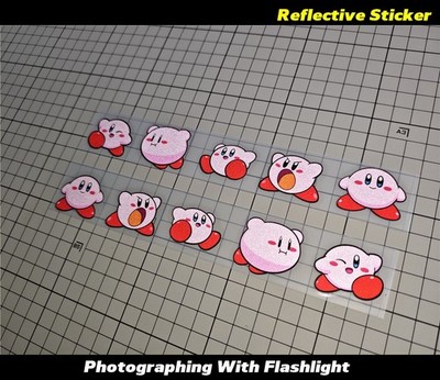 5 Small Pics Funny cute Kirby peeking JDM Car Reflective Sticker #K01