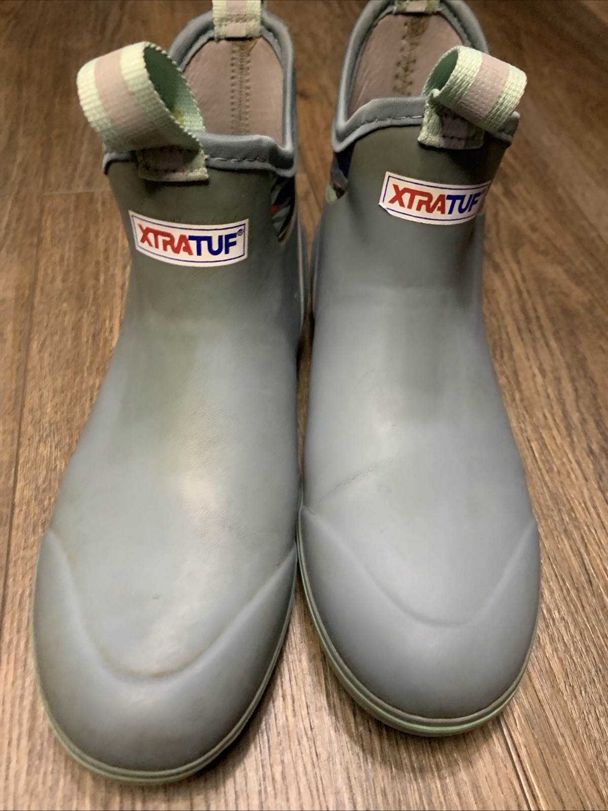 XTRATUF Womens 6-Inch Ankle Deck Boots in Trooper Blue Beach Glass Size 9