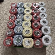 6in Christmas Mesh 6in X 5 Yards 12 Red, 6 Gray, 6 Cream w/gold, 6 White