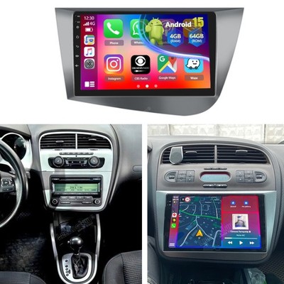 4+64GB Für Seat Leon MK2 1P1 2005-2012 Carplay Autoradio Android 15.0 GPS FM DSP