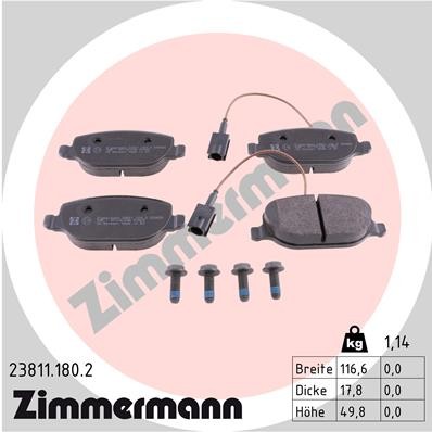 Zimmermann BremsbeläGe Foto Entspricht Lieferumfang Hinten Rechts Links FüR-image