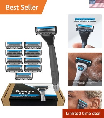 Dorco Pace 4 Pro - Four Blade Razor Shaving System - 10 Pack (10 Cartridges + 1