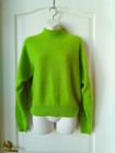 Rafaella SZ M VTG Angora Lambswool Blend Ribbed Mock Neck Neon Sweater NWOT!