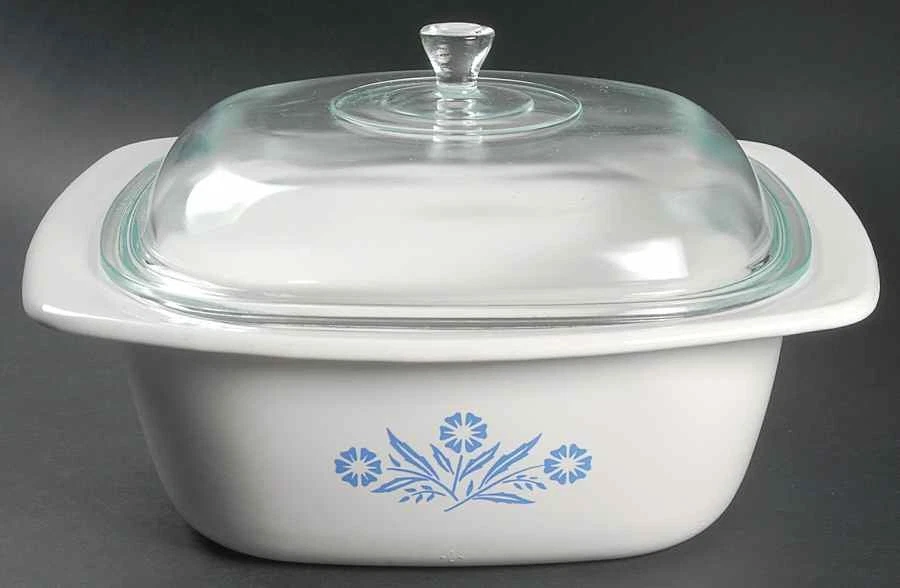 Corning Corelle Cornflower Blue 5qt Square Dutch Oven W/Glass Lid 6461252