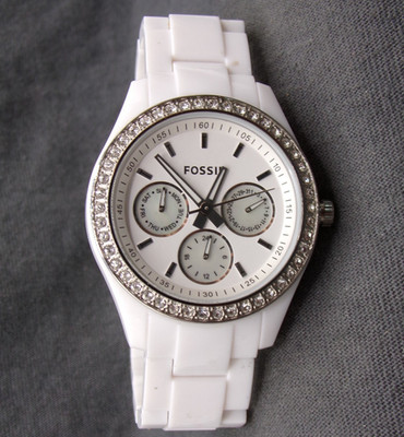 Women's FOSSIL Stella Watch Gemmed ES1967 w/ New Battery - Works Great! e64