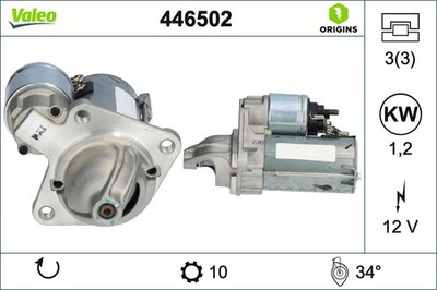 Anlasser Starter VALEO ORIGINS - NEW O.E. TECHNOLOGIE 446502 12V für FORD FIESTA