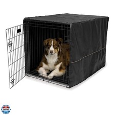 Large Dog Crate Cover, Black Polyester Privacy Kennel Cover Fits Most 42-inch...