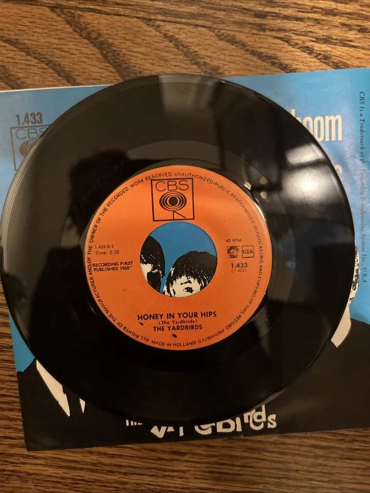 YARDBIRDS Boom Boom-Honey In Your Hips-Holland 7" CBS Orig.1965 1.433 MINT COND - Image 4 of 4