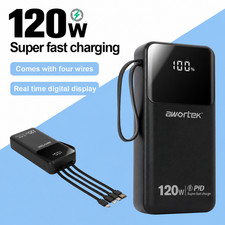 20000mAh Fast External Portable Power Bank 120W Battery Charger For Cell Phone