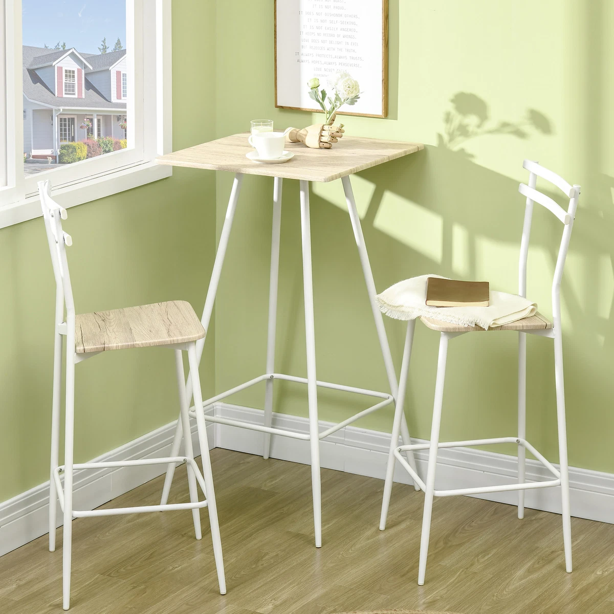 White bar table with chairs outlet