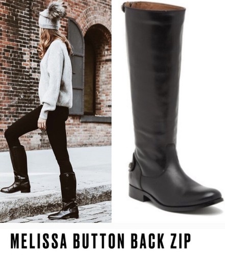 frye black melissa button back boots
