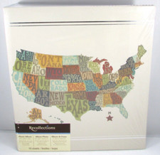 NEW Recollections Photo Album With Magnetic Pages 10 Sheets Holds 40 4x6 US Map