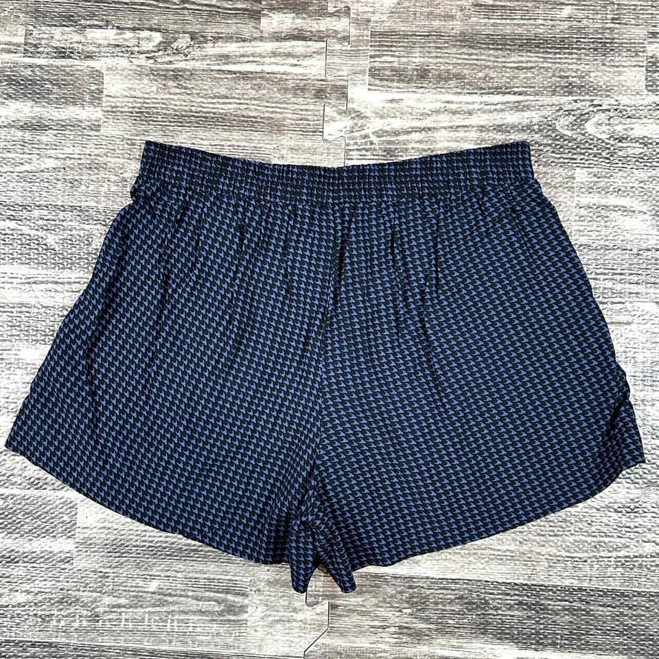 Old Navy 女式 XS 码短裤打褶黑色蓝色千鸟格短裙 — 第 2/4 张图片