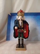 Nutcracker Christmas Decor Nutcracker king figure w/ tree 14.75h collectable