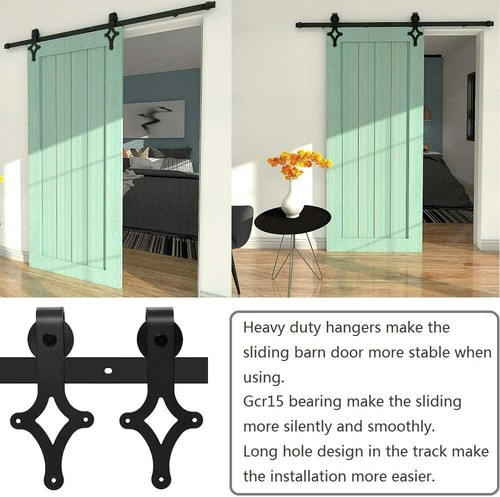 6-16FT Sliding Barn Wood Door Hardware Closet Track Kit For Single/Double/Bypass - Picture 25 of 30