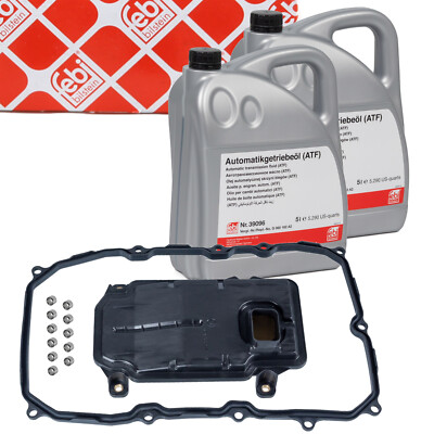 FEBI Getriebefilter + Dichtung + 10L Getriebeöl für VW TOUAREG 7P Q7 CAYENNE 0C8