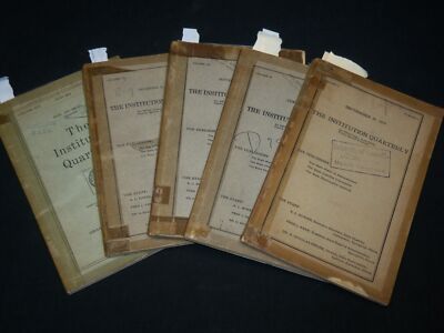 1914-1923 THE INSTITUTION QUARTERLY PSYCHOPATHIC MAGAZINE LOT OF 5 - WR 572B