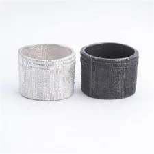 Black White Bandage 925 sterling silver handmade  INS fashion gift couple’s Ring