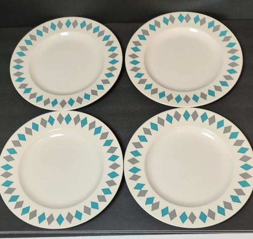 Homer Laughlin Vintage Atomic Diamond Restaurant Heavy Dinner Plate 10” Lot 4 - Picture 2 of 6