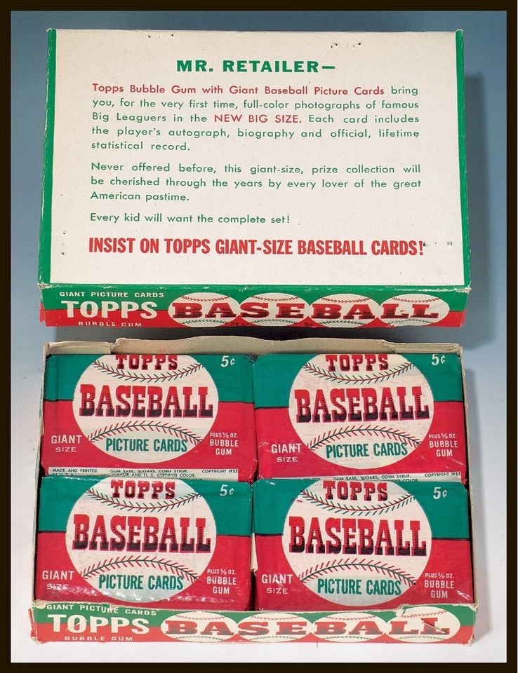 1952 MICKEY MANTLE ROOKIE CARD CHASE BOX-21 pack -Auto-2 cards 1950/60's - Image 2 of 4