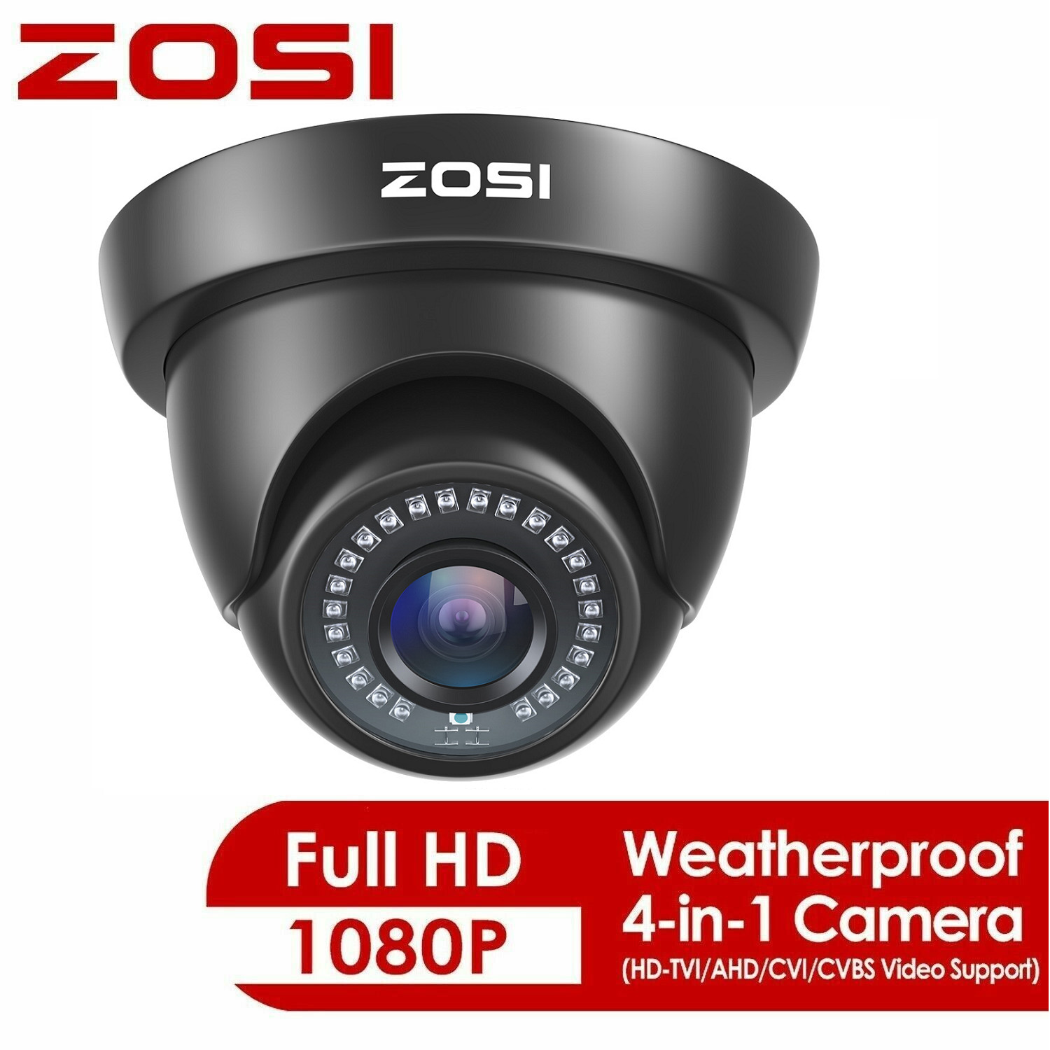 ZOSI 1080P 4in1 Außen IR Überwachungskamera CCTV Dome Video Kamera mit OSD Menü