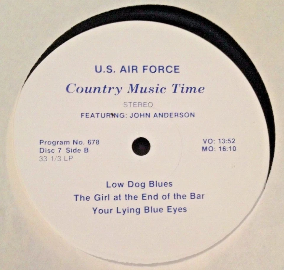 RADIO SHOW: USAF COUNTRY MUSIC TIME #678 JOHN ANDERSON & #677 MARTY MARTEL - Image 2 of 2