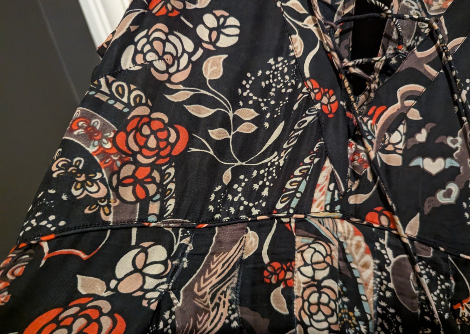 Odd Molly Women's Almost Black Backstage Floral Sleeveless Maxi Dress Size 0