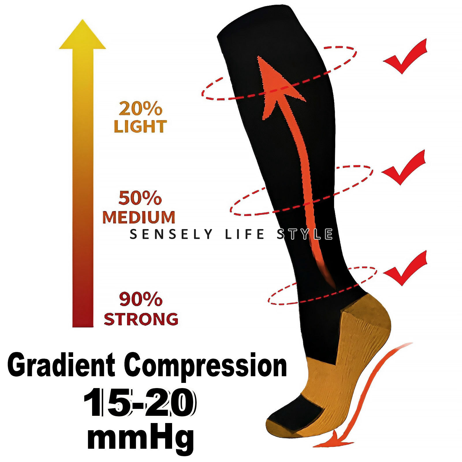 23mmHg Compression Socks for All-Day Circulation & Muscle Support-image