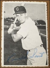 1969 Topps Deckle Edge Ron Santo Baseball Card #16 Chicago Cubs Original EX/NM