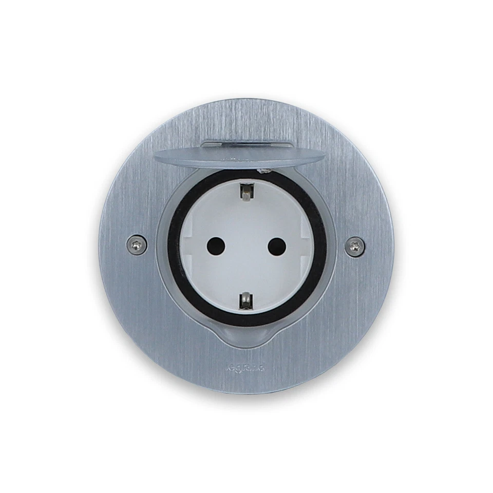 Edelstahl Boden Wand Einbausteckdose Rund versenkbar für Livolo Einsätze 089701 - Bild 2 von 4