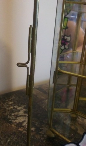 Vintage Interpur Footed Table Top Brass Glass Curio Cabinet Display Case 10" - Picture 8 of 11