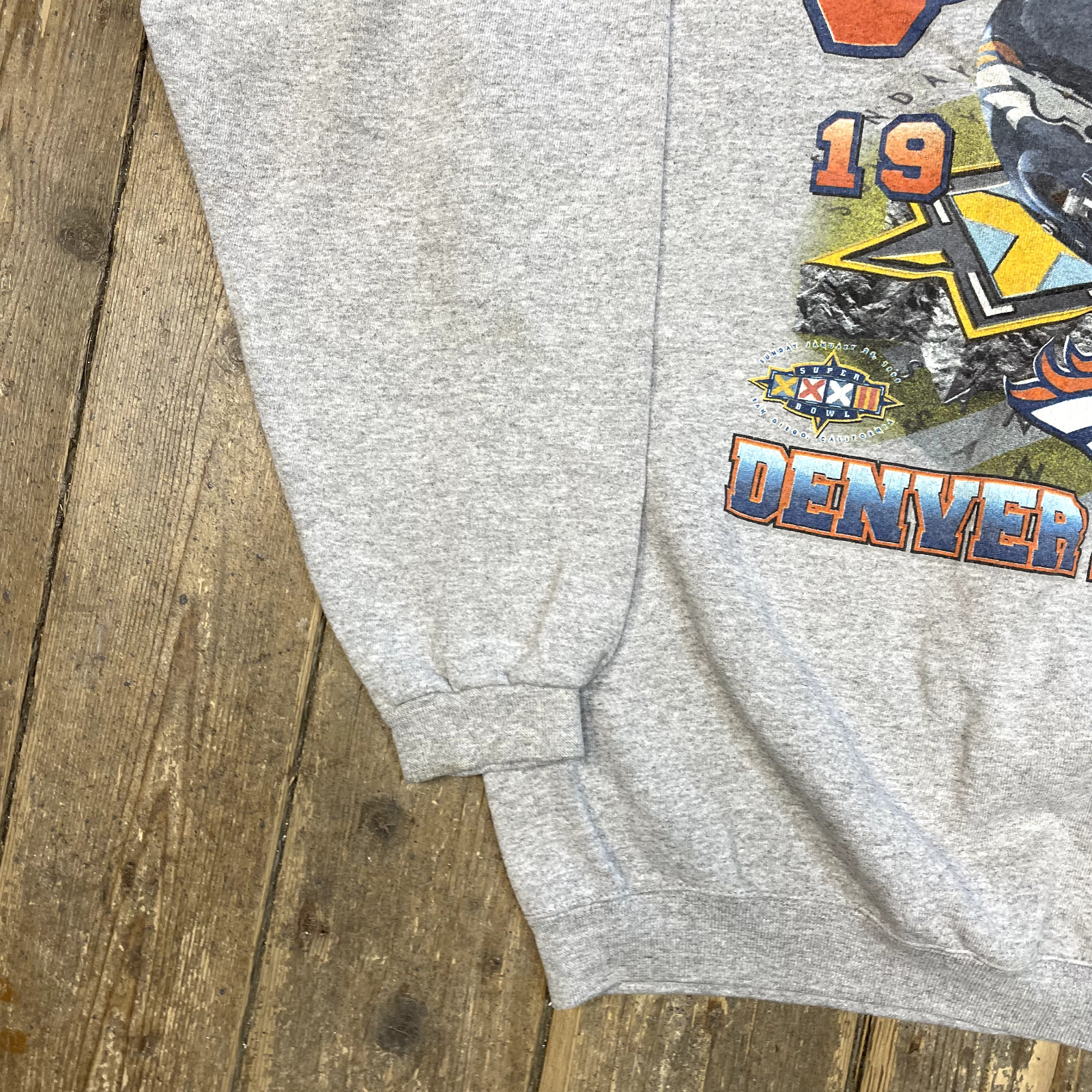 Starter Denver Broncos Sweatshirt Mens AFC Champs Heavyweight Sweater Grey 2XL image 7