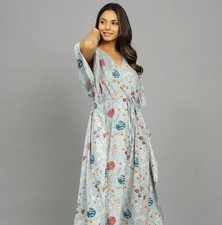 Cotton Kaftan For Women Floral Print Women Night Suit Hip Hop Cover Up Kaftan