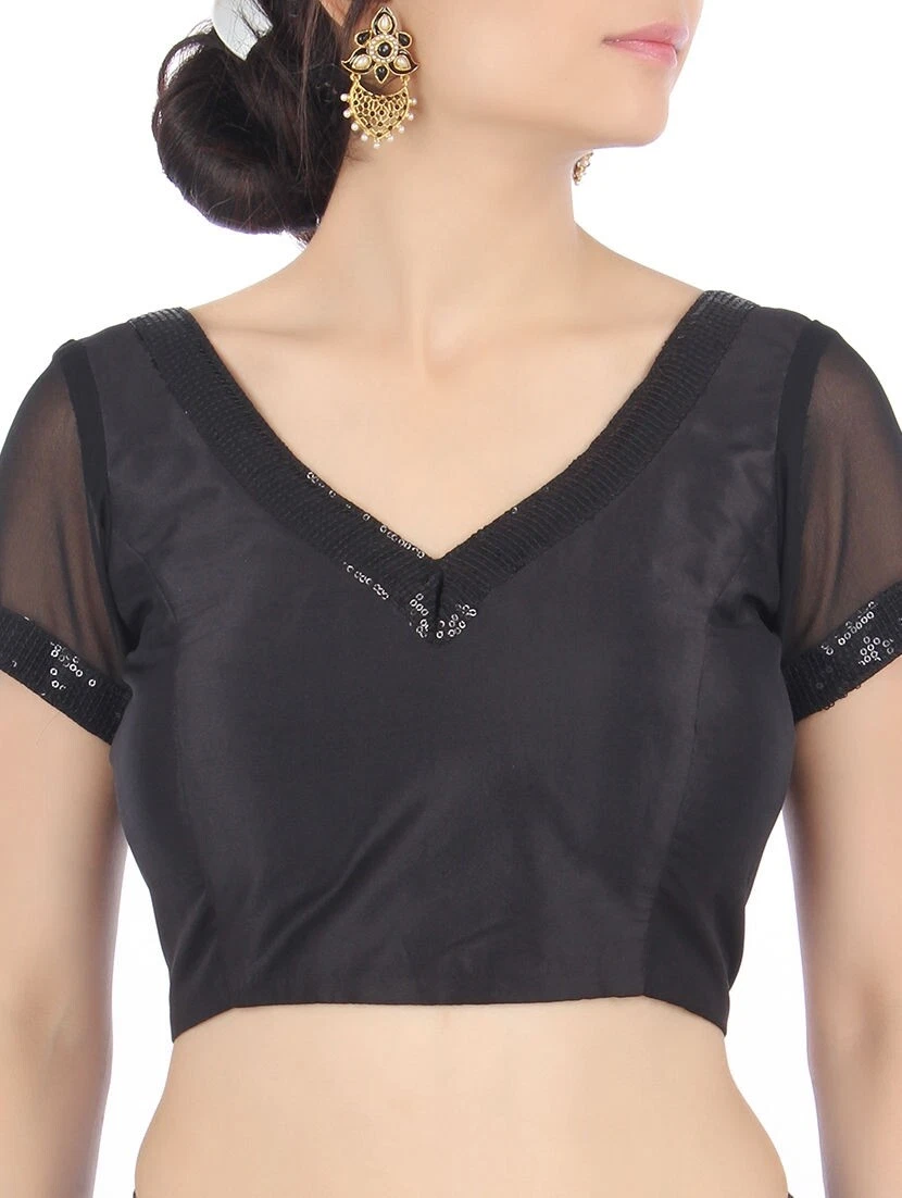 silver black blouse