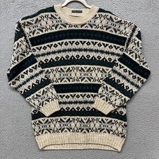 Abercrombie Fitch Sweater Mens L Fair Isle The Big Sweater Apre Ski Nordic Y2K