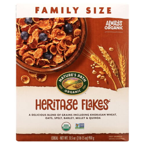 Nature's Path Organic Heritage Flakes Multigrain Cereal, 33.5 oz Box