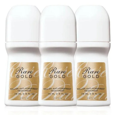 x3 * AVON * Rare Gold * Roll-On Deodorant * Women's * Trio / LOT * Bonus Size 