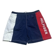 Vintage Tommy Hilfiger Swim Trunks Mens XXL USA Navy Blue Drawstring 90s