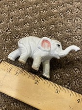 Vintage Elephant Little Figurine Gray And Pink