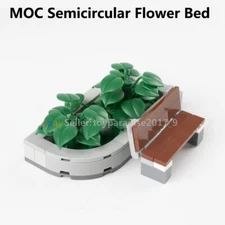 MOC PDF Paper Instructions Custom Street View Semicircle Flower Bed Garden Park