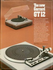 c1980 Garrard GT 12 Turntable Glossy Dealer Brochure HiFi Audio Vintage Audio