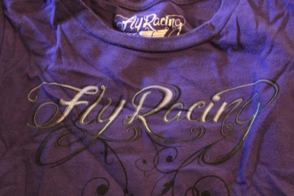 Fly Racing Edge Youth Medium Girls Short Sleeve T-Shirt Purple - Image 2 of 2