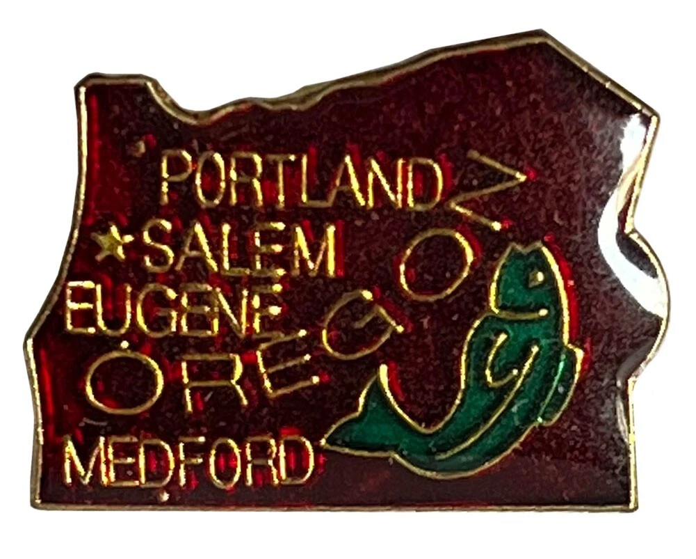 Wholesale Lot of 12 Oregon Enamel State Map Hat Cap Lapel Pin