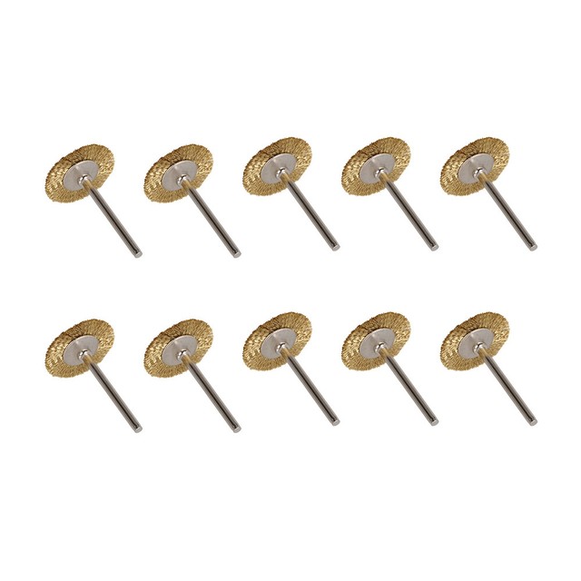 3mm Shank 25mm Head Dia Brass Wire Polishing Brush Wheel Buffing Tool 10pcs 3mm Shank 25mm Head Dia Brass Wire Polishing Brush Wheel Buffing Tool 10pcs