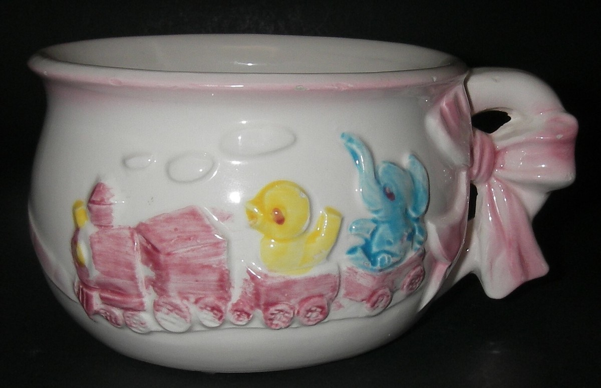 ローズねーさん Vintage Rubens 1052S Planter Pink Ceramic Baby Nursery Pot Japan