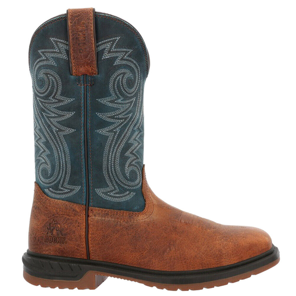 Rocky Worksmart 11-дюймовый Водонепроницаемый ковбойский рабочий костюм с мягким носком, мужская коричневая рабочая безопасность