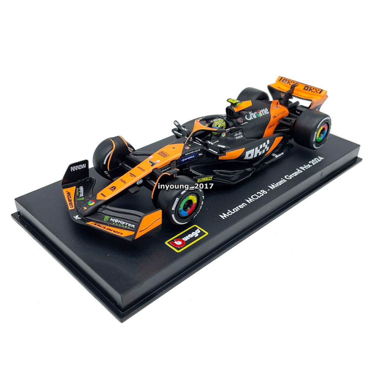 1:43 McLaren MCL38 Model Car Diecast F1 Miami Grand Prix 2024